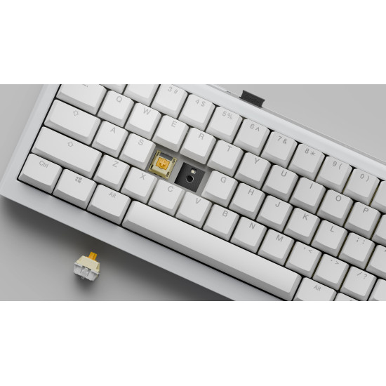 Безжична клавиатура Ducky Professional Gaming Mechanical Keyboard One X Mini Wireless White - Ducky AI Switches [Linear], Bluetooth