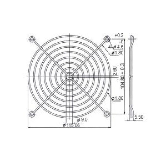 Решетка за вентилатор Evercool Fan Grill Metal - 120mm