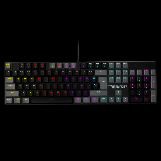Геймърски комплект Gamdias Gaming COMBO 2-in-1 Keyboard, Mouse - HERMES E5 - Blue Switches, 3600dpi