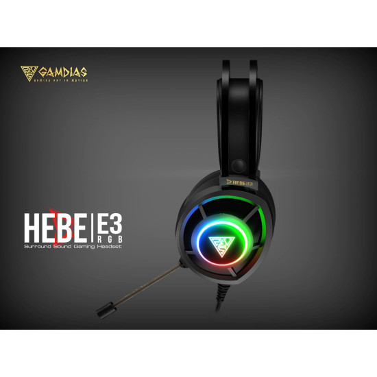 Слушалки Gamdias Gaming Heaphones - HEBE E3 RGB - 50mm