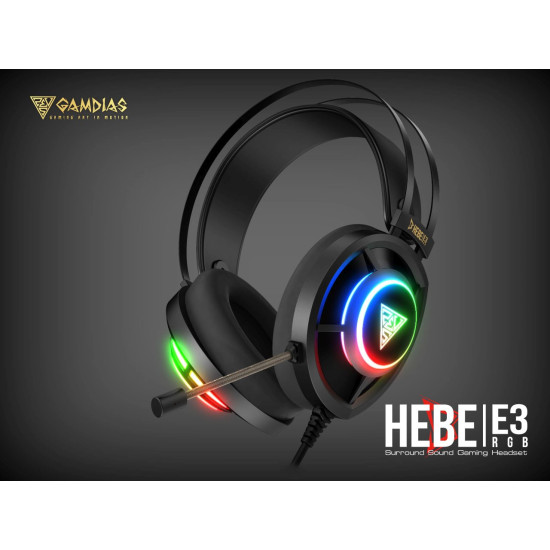 Слушалки Gamdias Gaming Heaphones - HEBE E3 RGB - 50mm