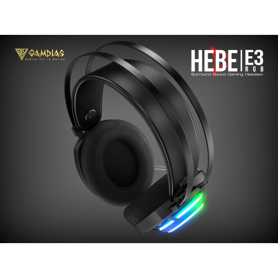Слушалки Gamdias Gaming Heaphones - HEBE E3 RGB - 50mm