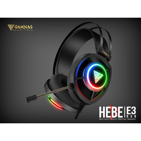 Слушалки Gamdias Gaming Heaphones - HEBE E3 RGB - 50mm