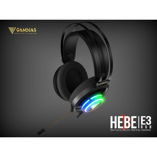 Слушалки Gamdias Gaming Heaphones - HEBE E3 RGB - 50mm