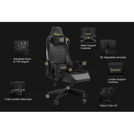 Геймърски стол Gamdias Gaming Chair - APHRODITE EF1 L Black