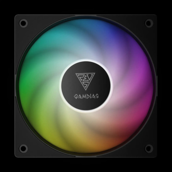 Комплект вентилатори Gamdias Fan Pack 3-in-1 3x120mm - NOTUS M1-1203 ARGB, Swappable Fan Blades (Reverse Fan Blades Included), A-RGB