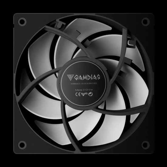 Комплект вентилатори Gamdias Fan Pack 3-in-1 3x120mm - NOTUS M1-1203 ARGB, Swappable Fan Blades (Reverse Fan Blades Included), A-RGB