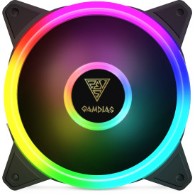 Комплект вентилатори Gamdias Fan Pack 4x120mm addressable RGB 5V 3 pin + remote controller - AEOLUS M2-1204