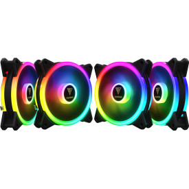 Комплект вентилатори Gamdias Fan Pack 4x120mm addressable RGB 5V 3 pin + remote controller - AEOLUS M2-1204