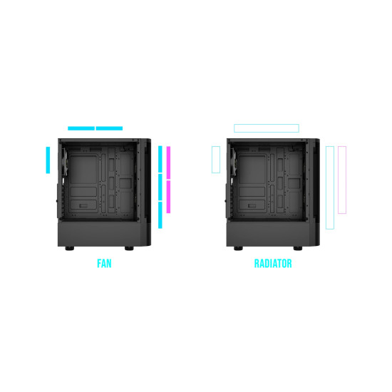 Кутия за компютър Gamdias Case ATX - TALOS E3 CG - 3 x 120 mm A-RGB, Curved Glass