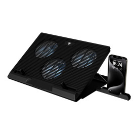 Охладител за лаптоп Gamdias Gaming Notebook Cooler 19.0 инча - AETHER E1 - USB Hub, Phone Stand