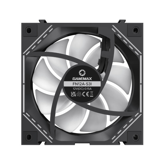 Комплект вентилатори Gamemax Fan Pack 3-in-1 3x120mm - FN12A-S3I Black, Daisy-Chain, Addressable RGB