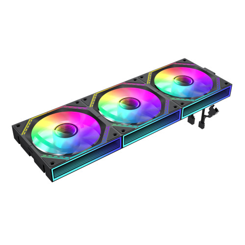 Комплект вентилатори Gamemax Fan Pack 3-in-1 3x120mm - FN12A-S3I Black, Daisy-Chain, Addressable RGB