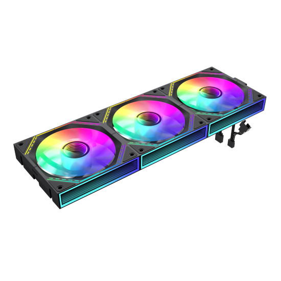 Комплект вентилатори Gamemax Fan Pack 3-in-1 3x120mm - FN12A-S3I Black, Daisy-Chain, Addressable RGB