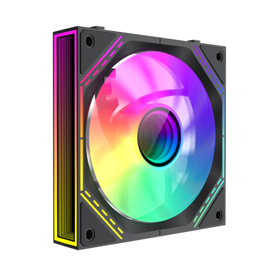 Комплект вентилатори Gamemax Fan Pack 3-in-1 3x120mm - FN12A-S3I Black, Daisy-Chain, Addressable RGB
