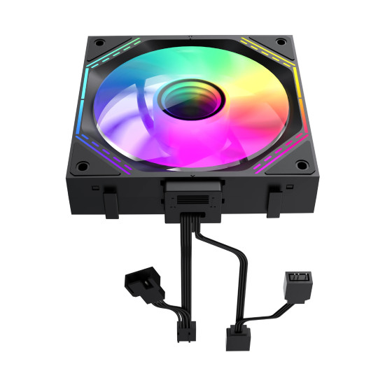 Комплект вентилатори Gamemax Fan Pack 3-in-1 3x120mm - FN12A-S3I Black, Daisy-Chain, Addressable RGB