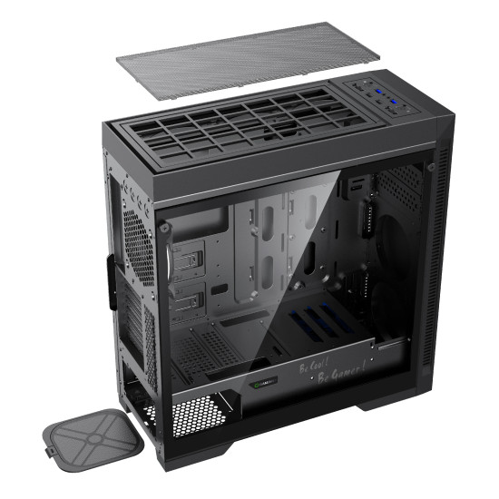 Кутия за компютър Gamemax Case EATX - Abyss TR - Addressable RGB