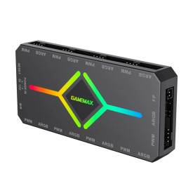 Разклонител за вентилатори Gamemax Fan Hub - V4.0 PWM ARGB Hub + Controller Black