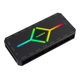 Разклонител за вентилатори Gamemax Fan Hub - V4.0 PWM ARGB Hub + Controller Black