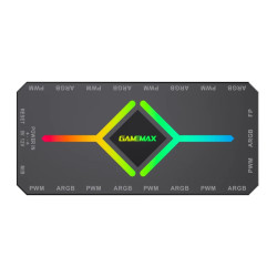 Разклонител за вентилатори Gamemax Fan Hub - V4.0 PWM ARGB Hub + Controller Black
