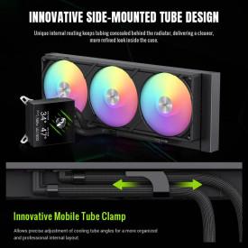 Водно охлаждане Gamemax Water Cooling GLACIER 360 LCD BK - Addressable RGB