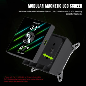 Водно охлаждане Gamemax Water Cooling GLACIER 360 LCD BK - Addressable RGB