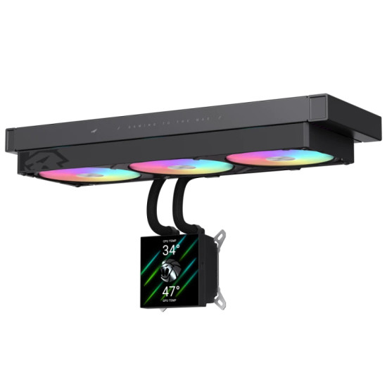 Водно охлаждане Gamemax Water Cooling GLACIER 360 LCD BK - Addressable RGB