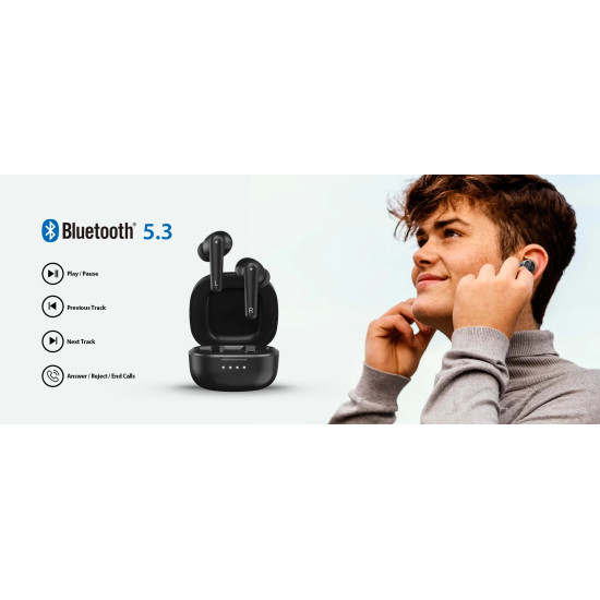 Безжични слушалки Genius HSM-910BT, TWS, Bluetooth 5.3, Black