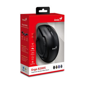 Безжина мишка Genius Mouse Wireless Silent - Ergo 8200S Black - Silent, 2.4GHz