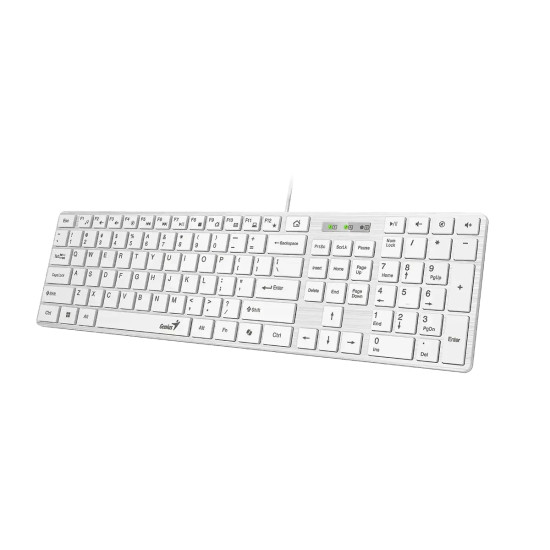 Клавиатура Genius SlimStar 126, Slim, USB, Low Profile, Chocolate Keys, White