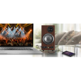 Тонколони Genius Speakers 2.0 - SP-HF500B - 16W RMS, 3D Surround, Wood