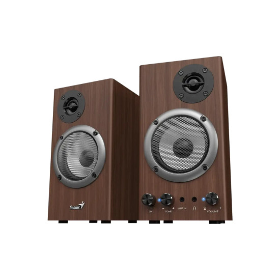 Тонколони Genius Speakers 2.0 - SP-HF500B - 16W RMS, 3D Surround, Wood