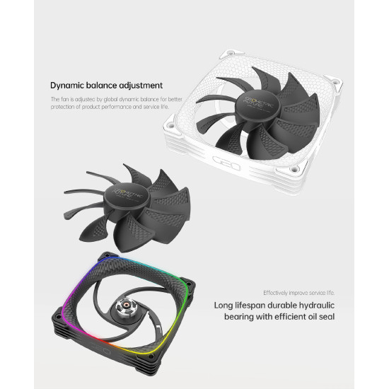 Вентилатор Geometric Future Squama 2503R, REVERSE Fan, 120mm, ARGB, Black