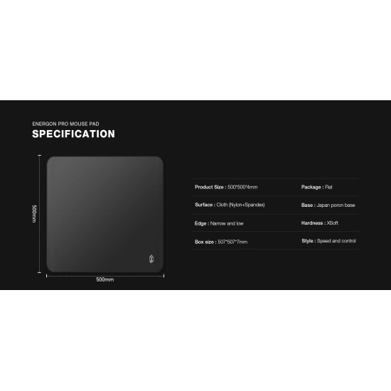 Подложка за мишка Lamzu Gaming Mousepad Energon Pro - Japan Poron Base, 500 x 500 mm