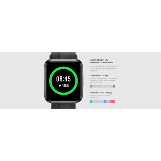 Смарт часовник Maimo Smartwatch - Maimo Watch Flow - Metallic Black - SPO2, HeartRate, GPS