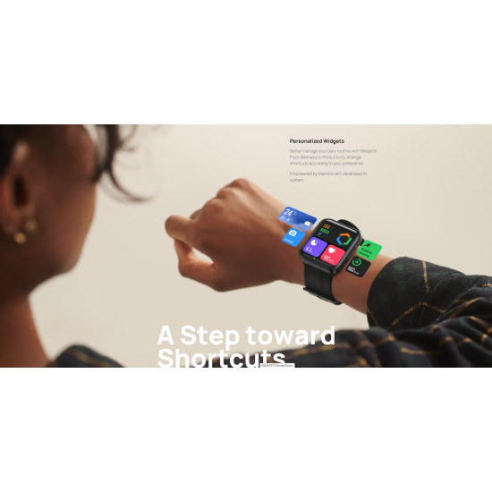 Смарт часовник Maimo Smartwatch - Maimo Watch Flow - Metallic Black - SPO2, HeartRate, GPS