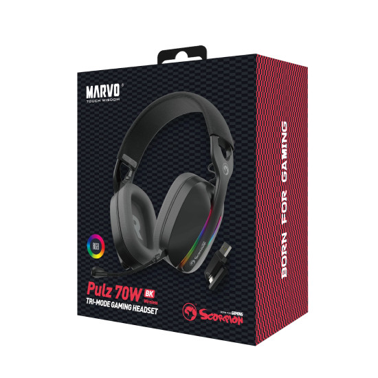 Безжични слушалки Marvo Gaming Headphones Pulz 70W - Bluetooth, 2.4G - MARVO-HG9086W