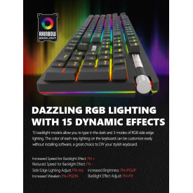 Клавиатура Marvo Gaming Keyboard Mechanical KG948 - 108 keys, RGB, Macros, Blue switches