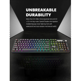 Клавиатура Marvo Gaming Keyboard Mechanical KG948 - 108 keys, RGB, Macros, Blue switches