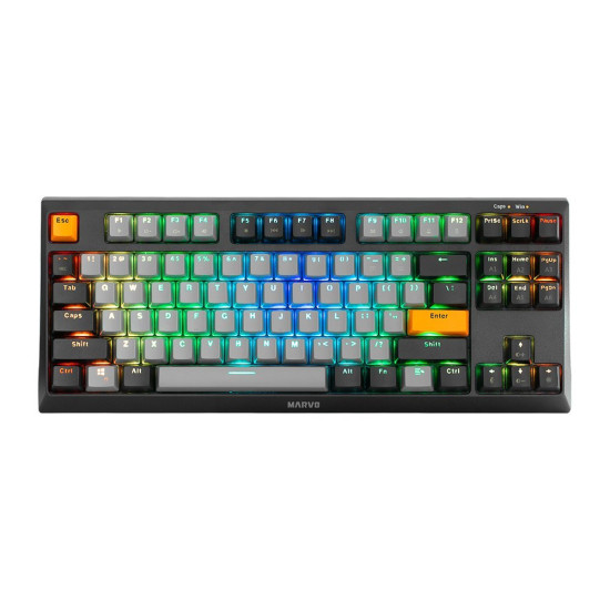Клавиатура Marvo Gaming Mechanical Keyboard KG980-B - RGB, Blue switches, TKL
