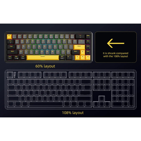 Безжична клавиатура Marvo KG964 Magma M40, Black