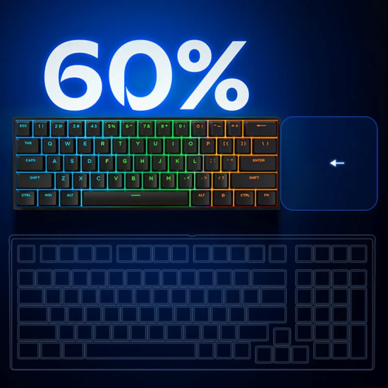 Клавиатура MCHOSE Gaming Mechanical Keyboard Ace 60 Pro - 8K, TTC Uranus Magnetic Switch - Standard [Linear] (English US), White