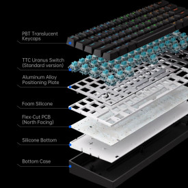 Клавиатура MCHOSE Gaming Mechanical Keyboard Ace 60 Pro - 8K, TTC Uranus Magnetic Switch - Standard [Linear] (English US), White