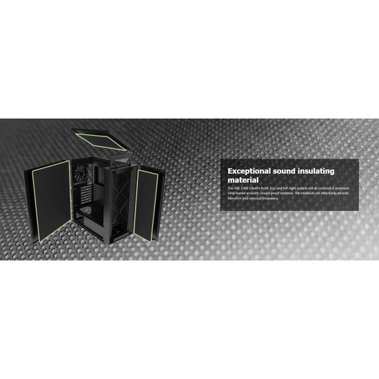 Кутия за компютър Montech AIR 1000 SILENT, Mid-tower Case, Sound Proofing Panels, 3x120mm Silent Fans, Black
