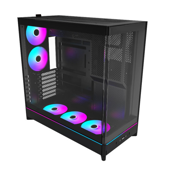 Кутия за компютър Montech Case ATX - HS02 PRO (B) - 5 x 120 mm ARGB Fans, USB-C, Black