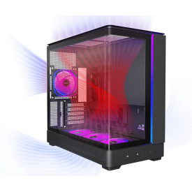 Кутия за компютър Montech Case mATX - KING 15 PRO, Black - 4x120mm A-RGB, USB-C