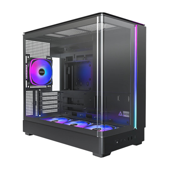 Кутия за компютър Montech Case mATX - KING 15 PRO, Black - 4x120mm A-RGB, USB-C