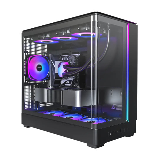 Кутия за компютър Montech Case mATX - KING 15 PRO, Black - 4x120mm A-RGB, USB-C