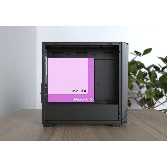 Кутия за компютър Montech Case mATX - X5M, Black - 4 x 120 mm A-RGB, USB-C