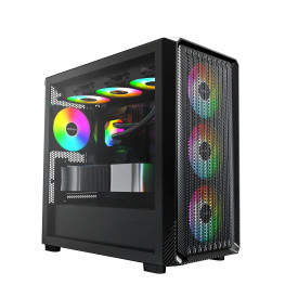 Кутия за компютър Montech Case mATX - X5M, Black - 4 x 120 mm A-RGB, USB-C